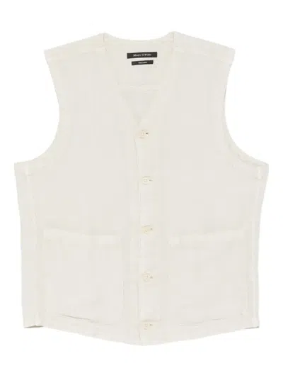 Marc O'polo Button-front Pocket Vest In Neutral