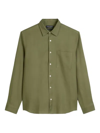 Marc O'polo Button-up Chest-pocket Shirt In Green