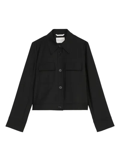 Marc O'polo Button-up Cropped Jacket In Black