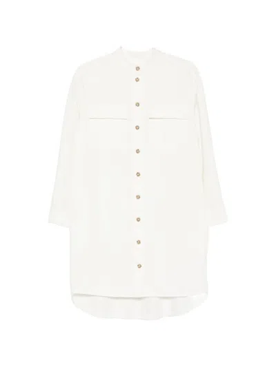 Marc O'polo Button-down Chest-pocket Mini Dress In White