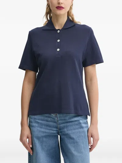 Marc O'polo Buttoned Collar Polo Shirt In Blue