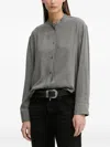 Marc O'polo Buttoned Collarless Shirt In Gray