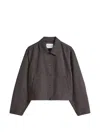 Marc O'polo Buttoned Cropped Jacket In Gray