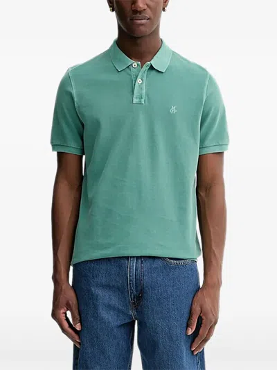 Marc O'polo Buttoned Short-sleeve Polo Shirt In Blue