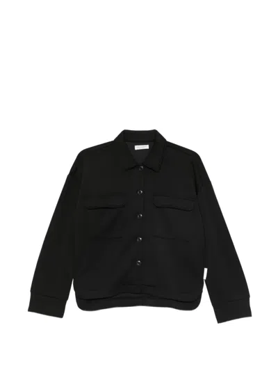 Marc O'polo Button-up Chest-pocket Overshirt In Black