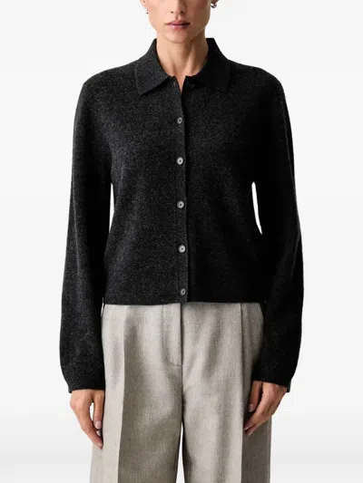 Marc O'polo Button-up Collared Cardigan In Black