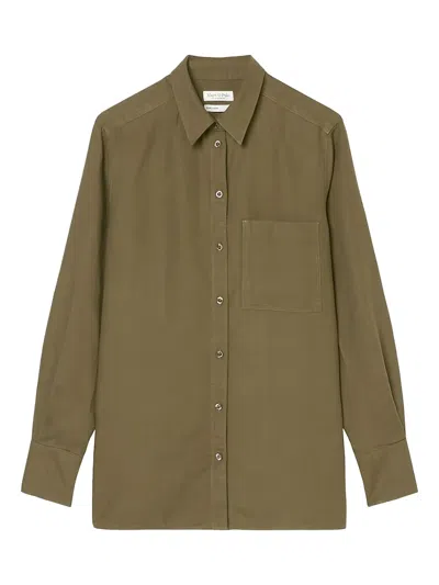 Marc O'polo Button-up Long-sleeve Shirt In Green