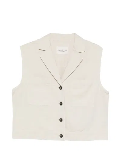 Marc O'polo Button-up Notched-lapels Gilet In Gray