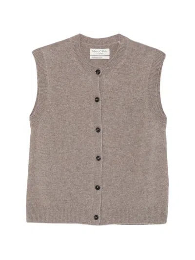 Marc O'polo Button-up Sleeveless Cardigan In Black