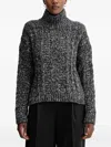 Marc O'polo Cable-knit Roll-neck Sweater In Gray