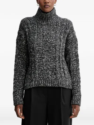 Marc O'polo Cable-knit Roll-neck Sweater In Gray