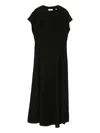 Marc O'polo Cap-sleeve Flared Midi Dress In Black