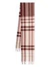 Marc O'polo Check-pattern Fringe-edges Scarf In Red