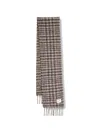 Marc O'polo Check-pattern Fringed Scarf In Brown