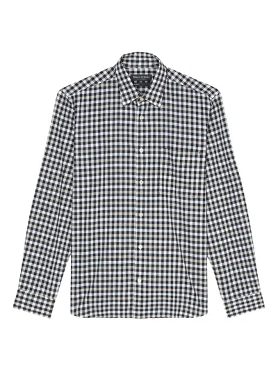 Marc O'polo Check-patterned Hirt In Blue