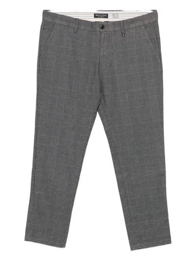 Marc O'polo Check-print Trousers In Gray