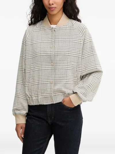 Marc O'polo Checked Bomber Jacket In Gray