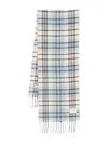 Marc O'polo Checked Fringed Scarf In Blue