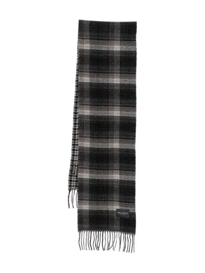 Marc O'polo Checked Fringed Scarf In Multi