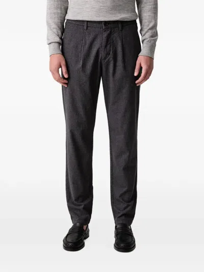 Marc O'polo Checked Pleated Trousers In Gray