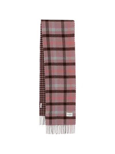 Marc O'polo Checked Wool Shawl In Pink