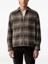 Marc O'polo Check-pattern Zip-up Jacket In Brown