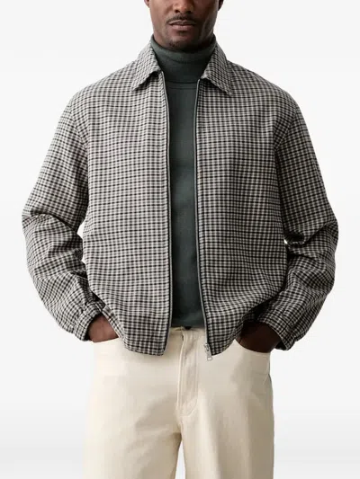 Marc O'polo Check-print Zip-up Jacket In Multi