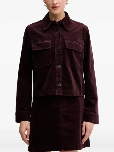 Marc O'polo Chest-pocket Jacket In Burgundy