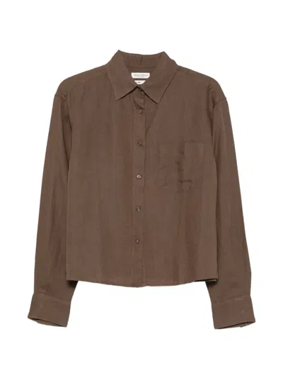 Marc O'polo Chest-pocket Linen Shirt In Brown