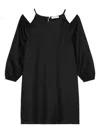 Marc O'polo Cold-shoulder Mini Dress In Black
