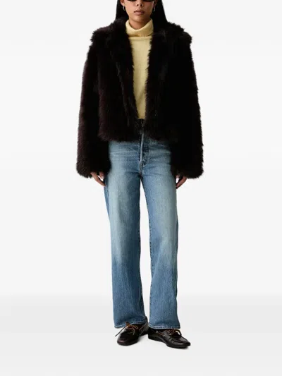 Marc O'polo Collared Faux-fur Jacket In Brown