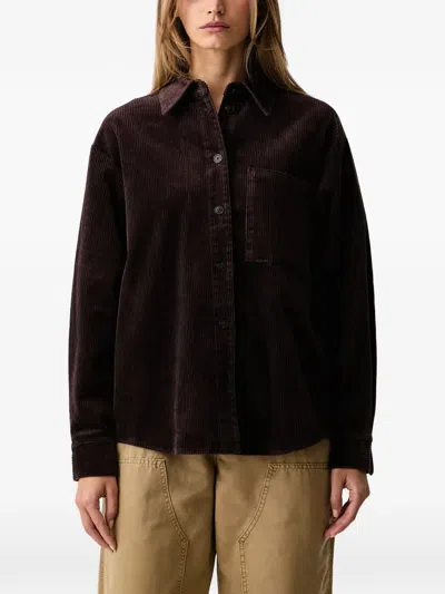 Marc O'polo Corduroy Chest-pocket Shirt In Brown