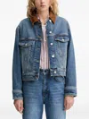 Marc O'polo Corduroy-collar Denim Jacket In Blue
