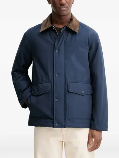 Marc O'polo Corduroy-collar Water-repellent Jacket In Blue