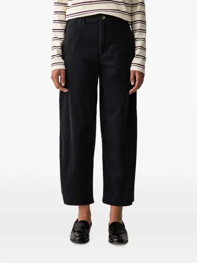 Marc O'polo Corduroy Cropped Trousers In Black