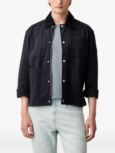 Marc O'polo Corduroy-collar Patch-pocket Jacket In Blue