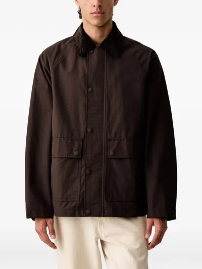 Marc O'polo Corduroy-collar Raglan-sleeve Jacket In Brown
