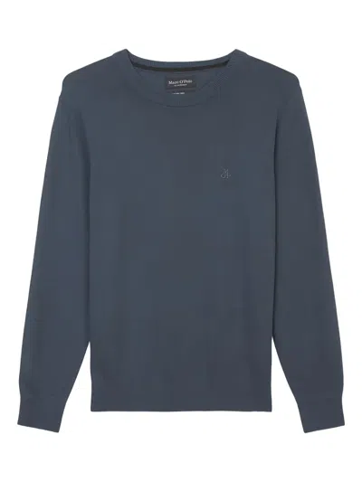 Marc O'polo Crew-neck Knitted Sweater In Blue
