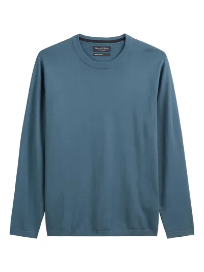 Marc O'polo Crew Neck Long-sleeve Sweater In Blue