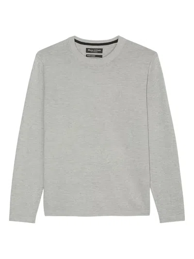 Marc O'polo Crew-neck Long-sleeved Sweater In Gray
