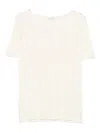 Marc O'polo Crew Neck Short-sleeve Top In Neutral