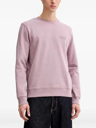 Marc O'polo Crewneck Logo-patch Sweatshirt In Pink