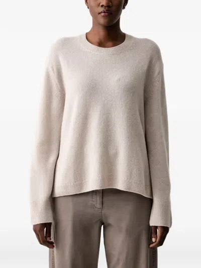 Marc O'polo Crew-neck Ribbed-trim Sweater In Neutral