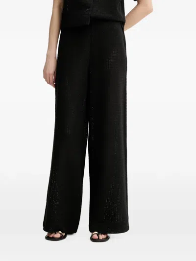 Marc O'polo Crochet-knit Wide-leg Trousers In Multi