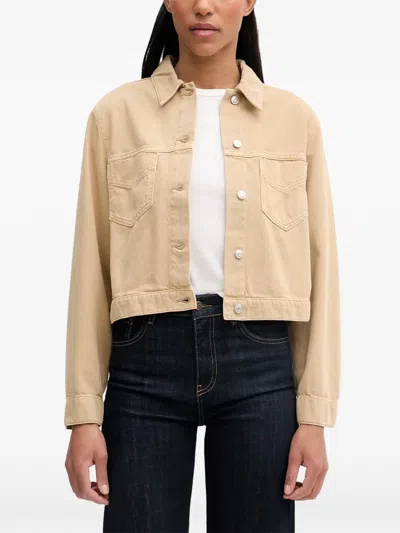 Marc O'polo Cropped Denim Jacket In Yellow