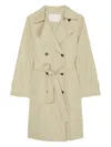 Marc O'polo Double-breasted Belted Trench Coat In Neutral