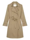 Marc O'polo Double-breasted Belted Trench Coat In Brown