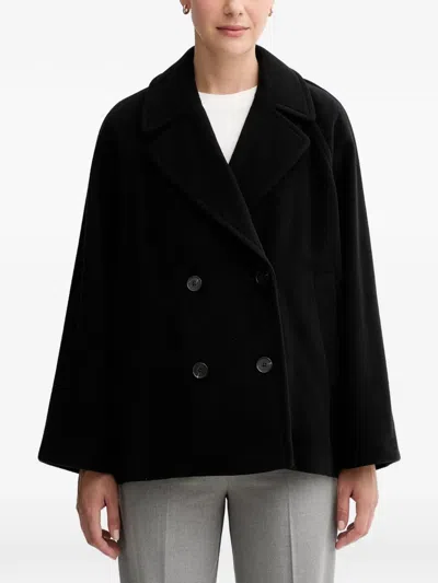 Marc O'polo Double-breasted Coat In Black