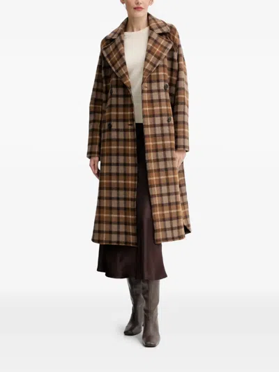 Marc O'polo Double-breasted Coat In Brown