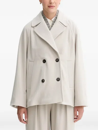 Marc O'polo Double-breasted Coat In Neutral